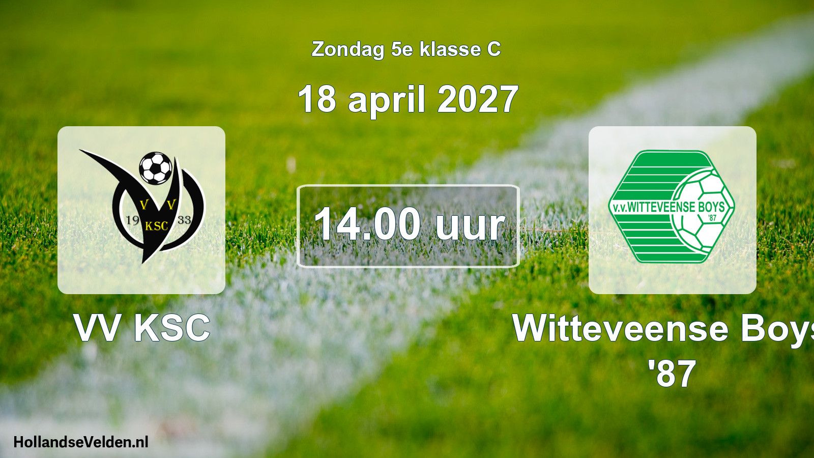 Geplande wedstrijd: VV KSC - Witteveense Boys '87 (18 april 2027)