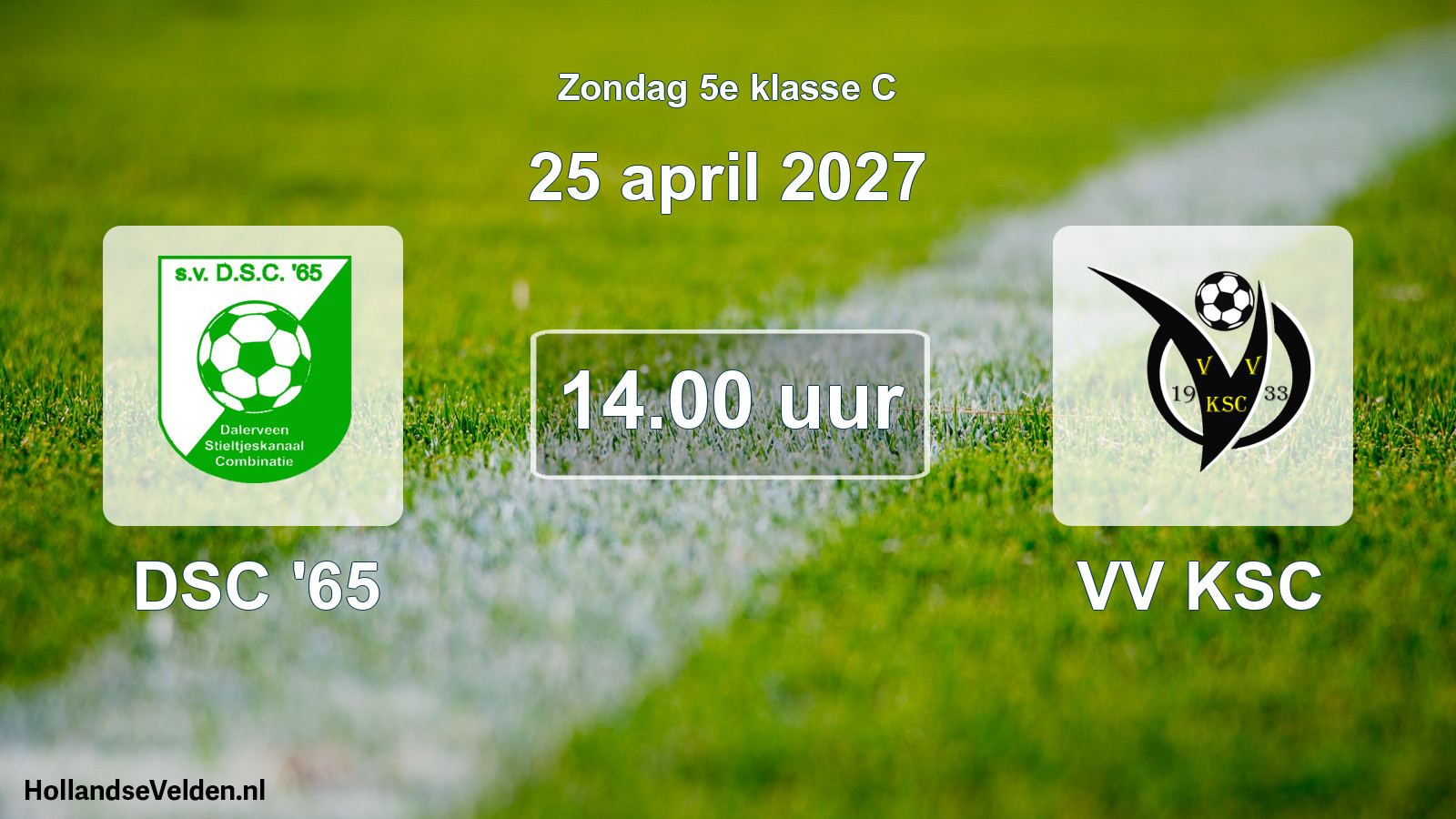 Geplande wedstrijd: DSC '65 - VV KSC (25 april 2027)