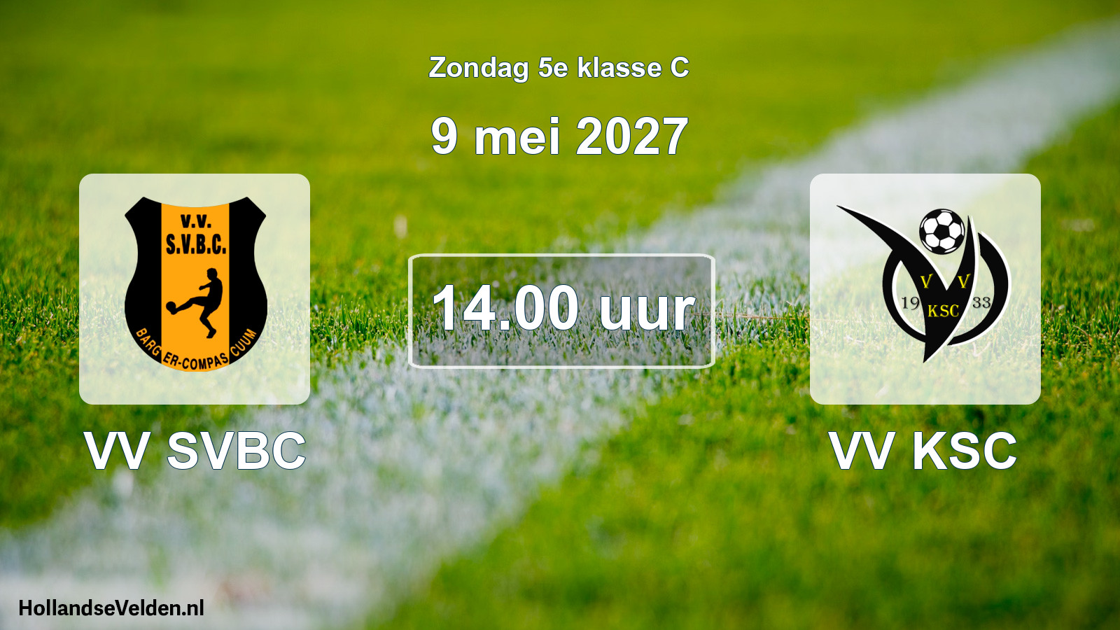 Geplande wedstrijd: VV SVBC - VV KSC (9 mei 2027)