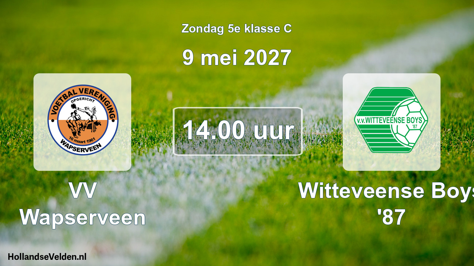 Geplande wedstrijd: VV Wapserveen - Witteveense Boys '87 (9 mei 2027)
