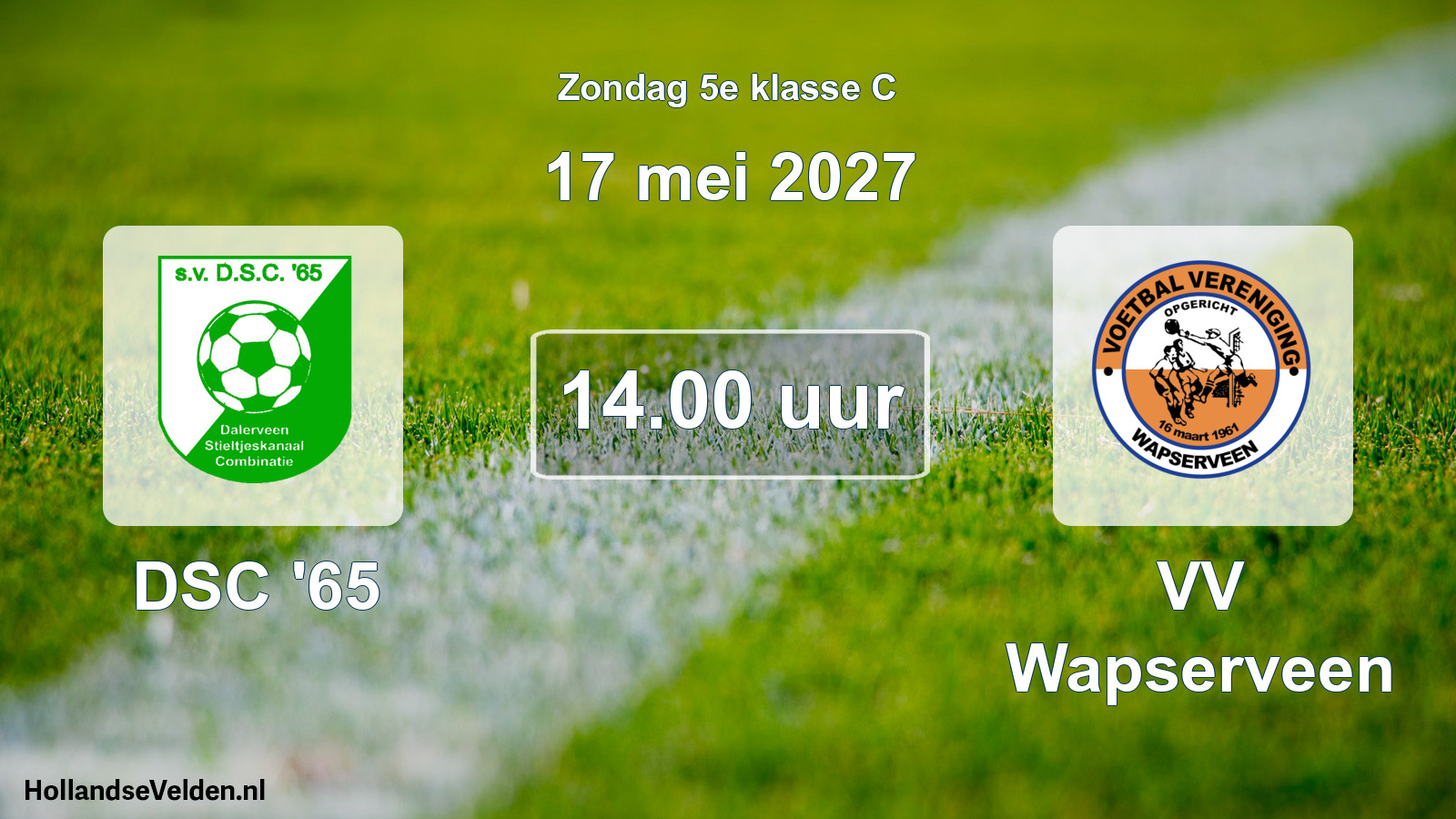 Geplande wedstrijd: DSC '65 - VV Wapserveen (17 mei 2027)