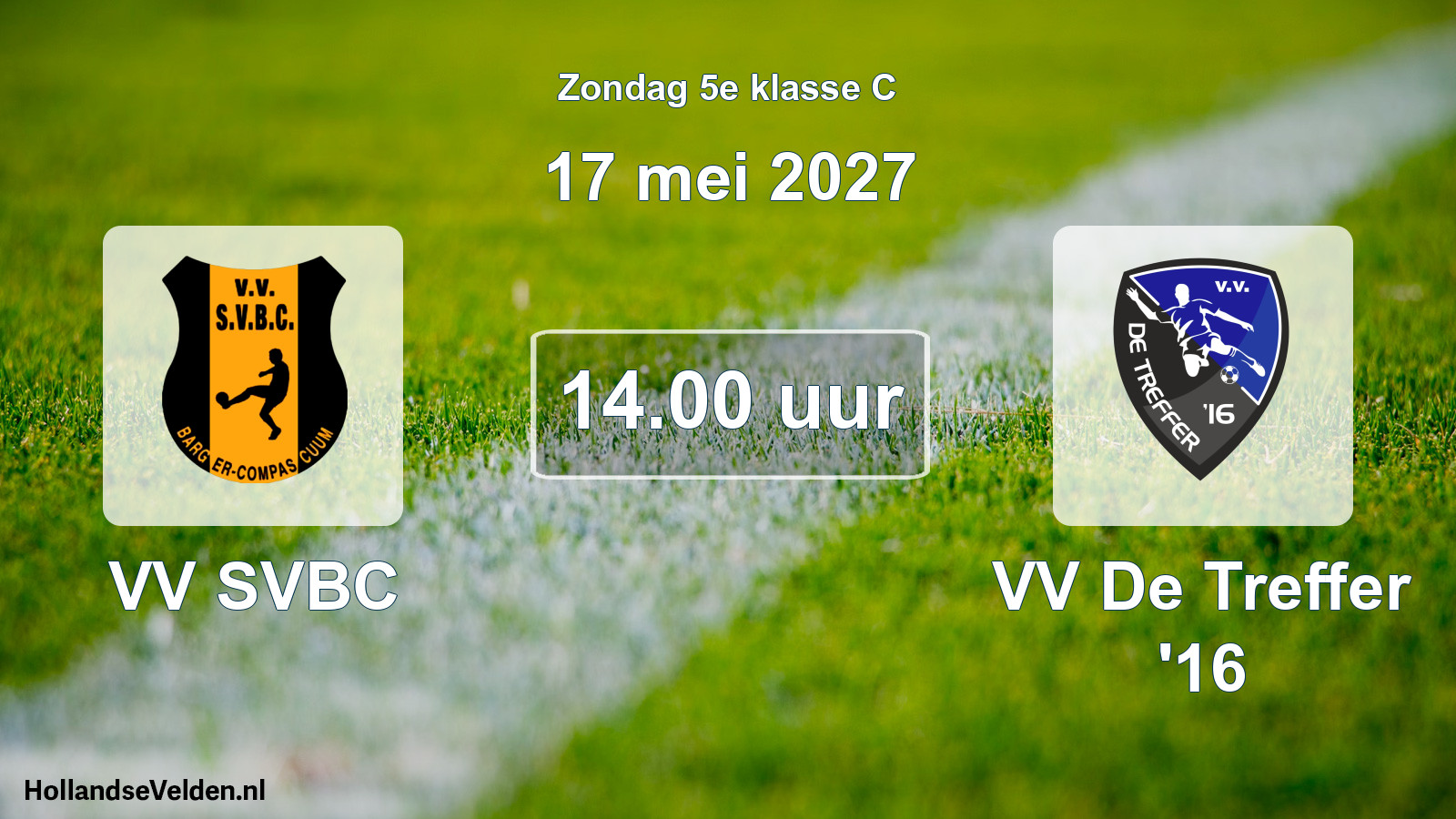 Geplande wedstrijd: VV SVBC - VV De Treffer '16 (17 mei 2027)