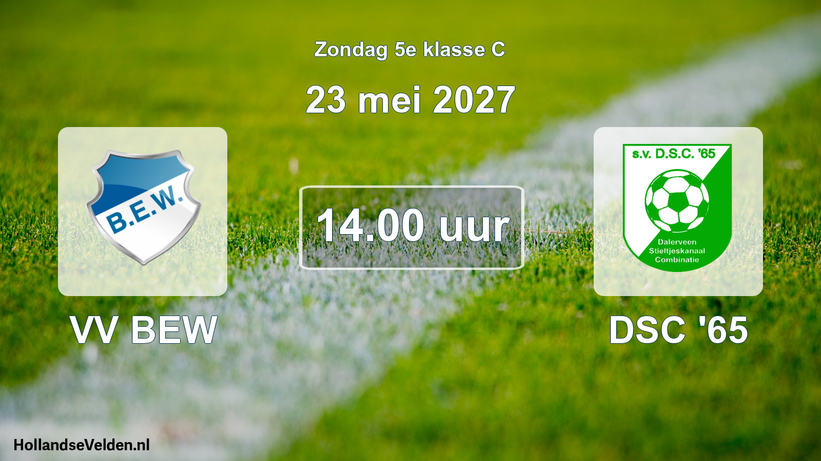 Geplande wedstrijd: VV BEW - DSC '65 (23 mei 2027)