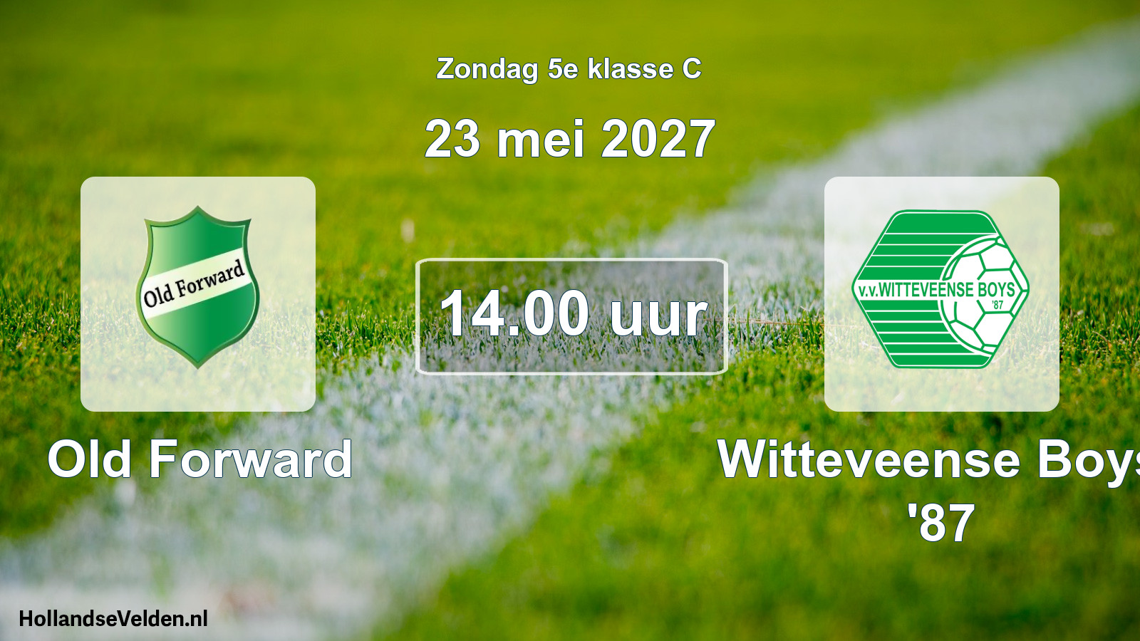 Geplande wedstrijd: Old Forward - Witteveense Boys '87 (23 mei 2027)