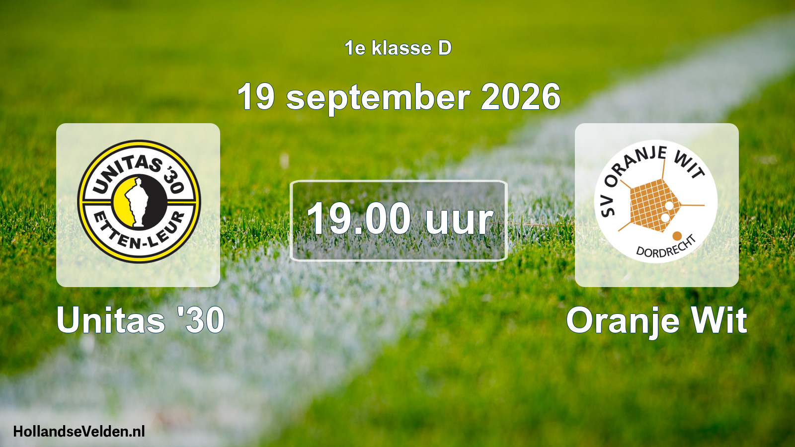 Geplande wedstrijd: Unitas '30 - Oranje Wit (19 september 2026)