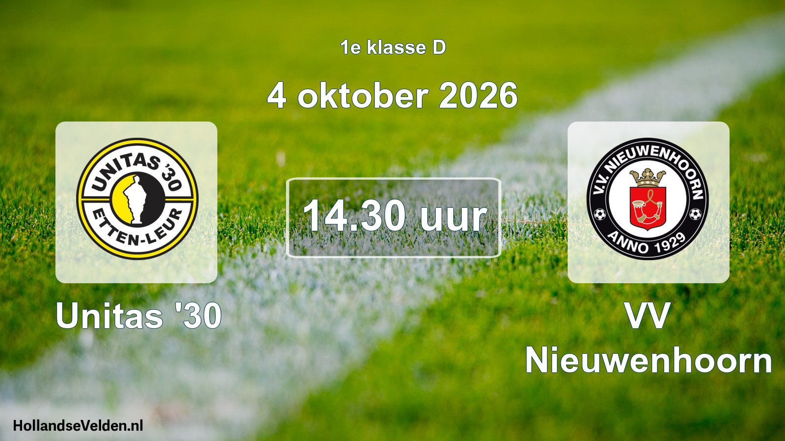 Geplande wedstrijd: Unitas '30 - VV Nieuwenhoorn (4 oktober 2026)