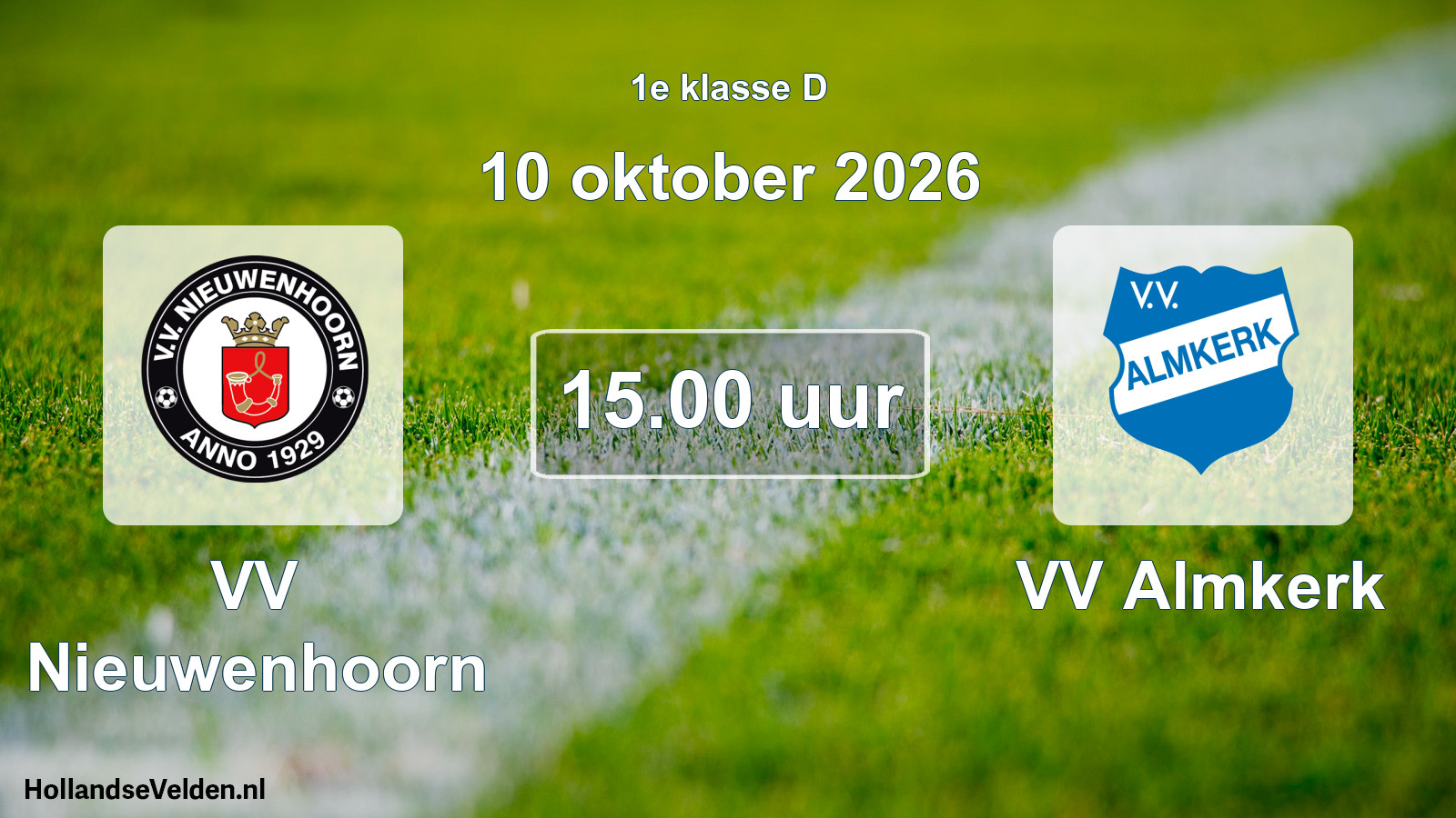 Geplande wedstrijd: VV Nieuwenhoorn - VV Almkerk (10 oktober 2026)