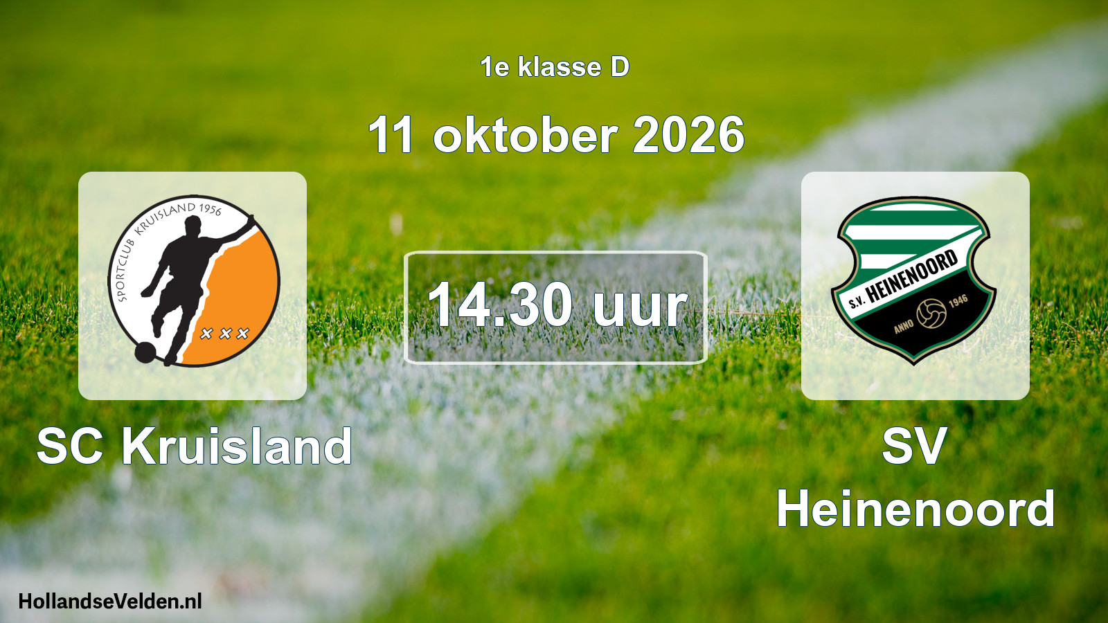 Geplande wedstrijd: SC Kruisland - SV Heinenoord (11 oktober 2026)