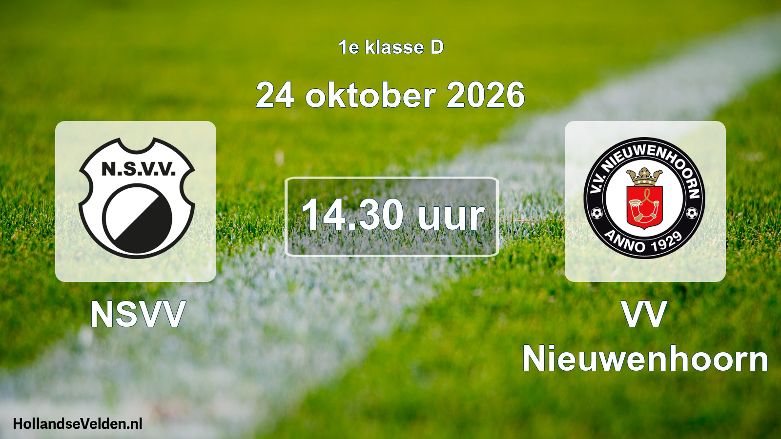 Geplande wedstrijd: NSVV - VV Nieuwenhoorn (24 oktober 2026)