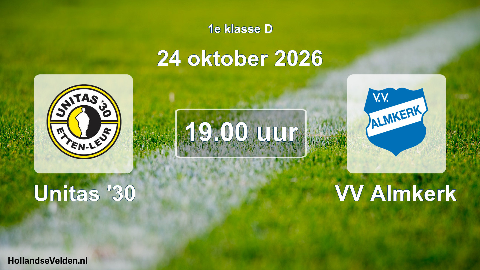 Geplande wedstrijd: Unitas '30 - VV Almkerk (24 oktober 2026)