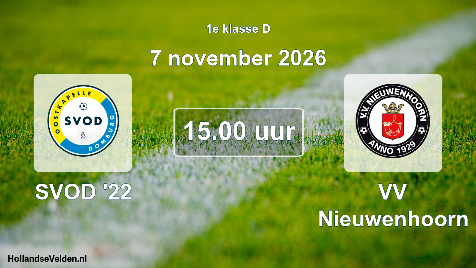 Geplande wedstrijd: SVOD '22 - VV Nieuwenhoorn (7 november 2026)