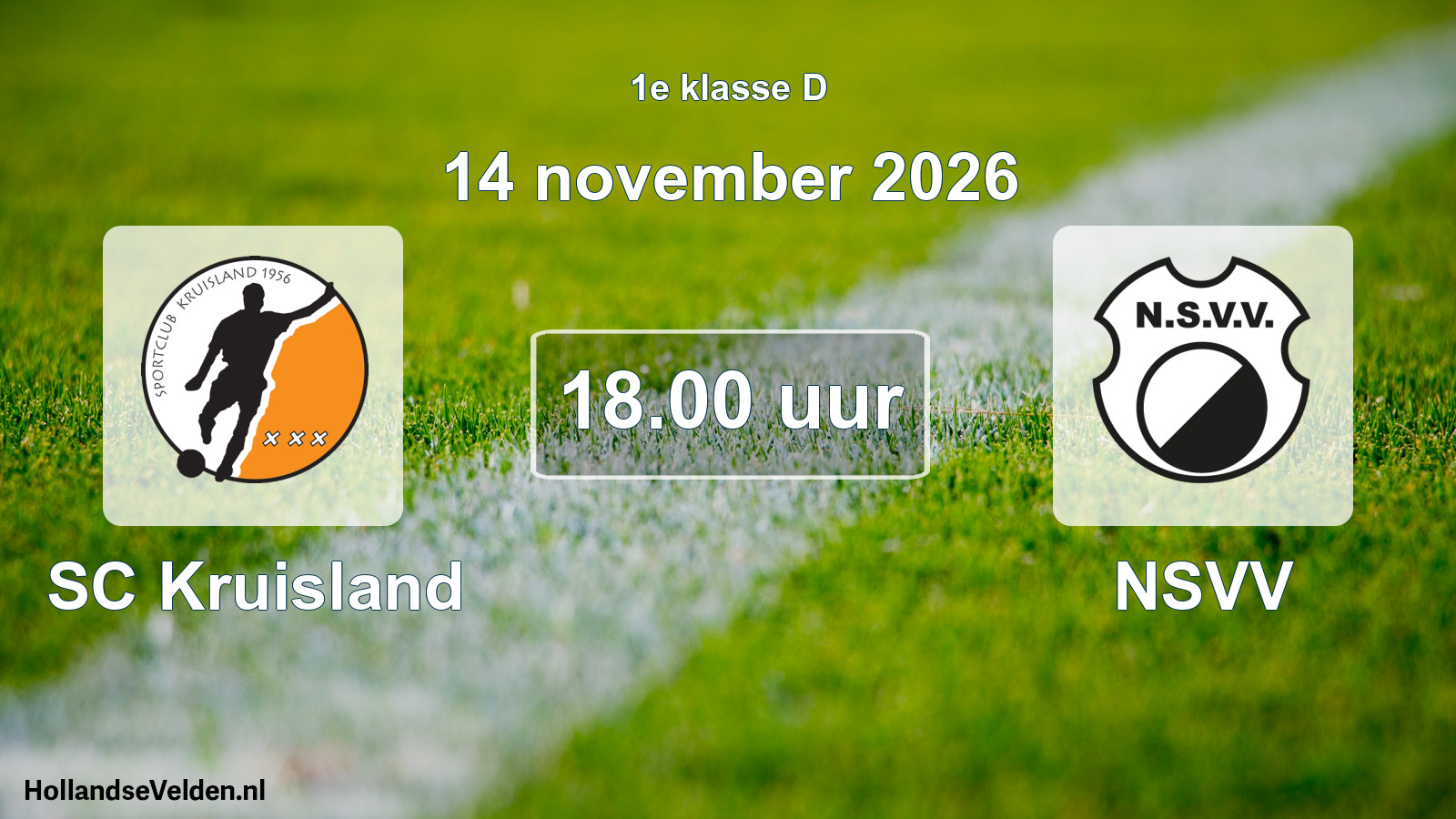 Geplande wedstrijd: SC Kruisland - NSVV (14 november 2026)