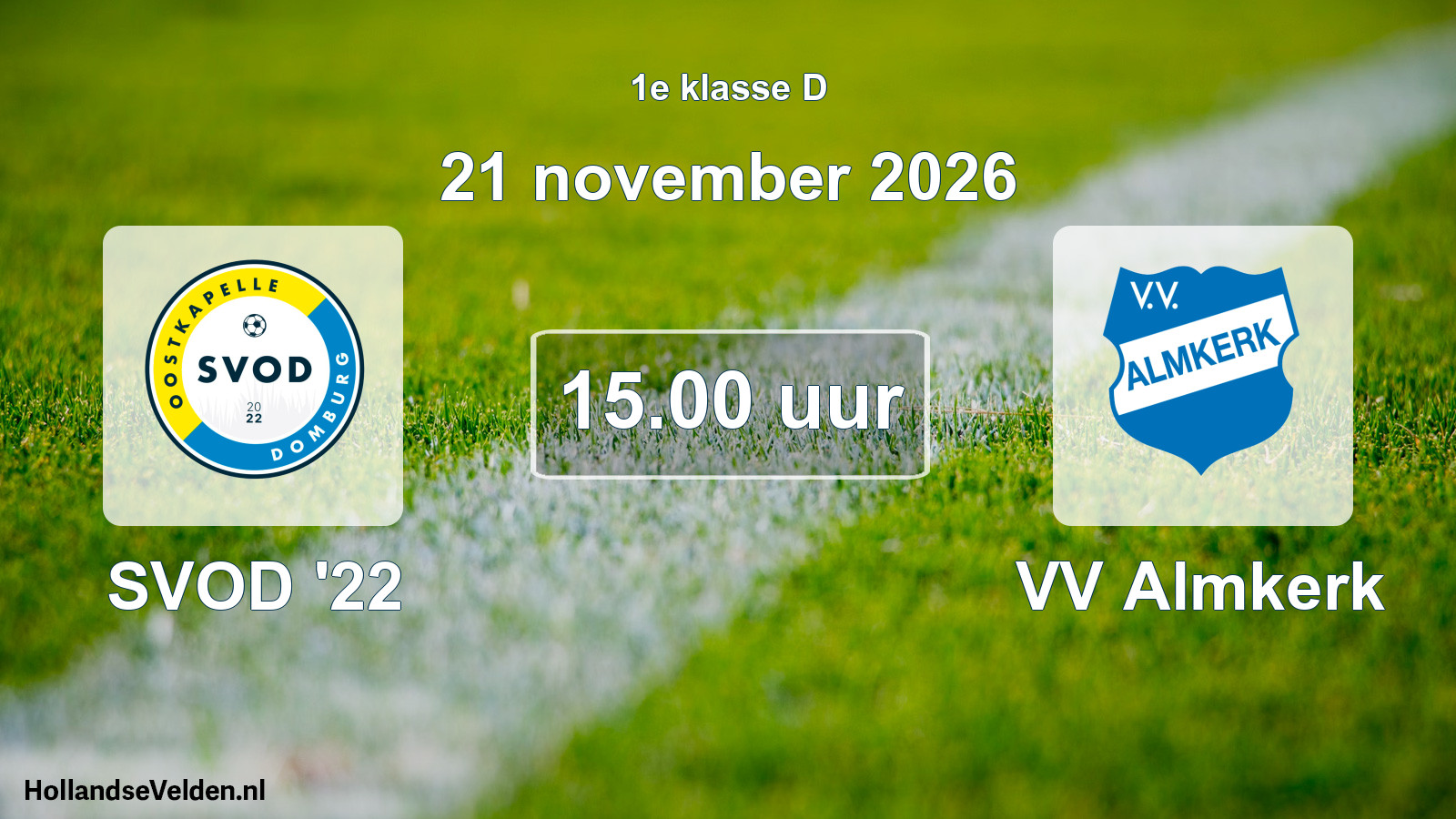 Geplande wedstrijd: SVOD '22 - VV Almkerk (21 november 2026)