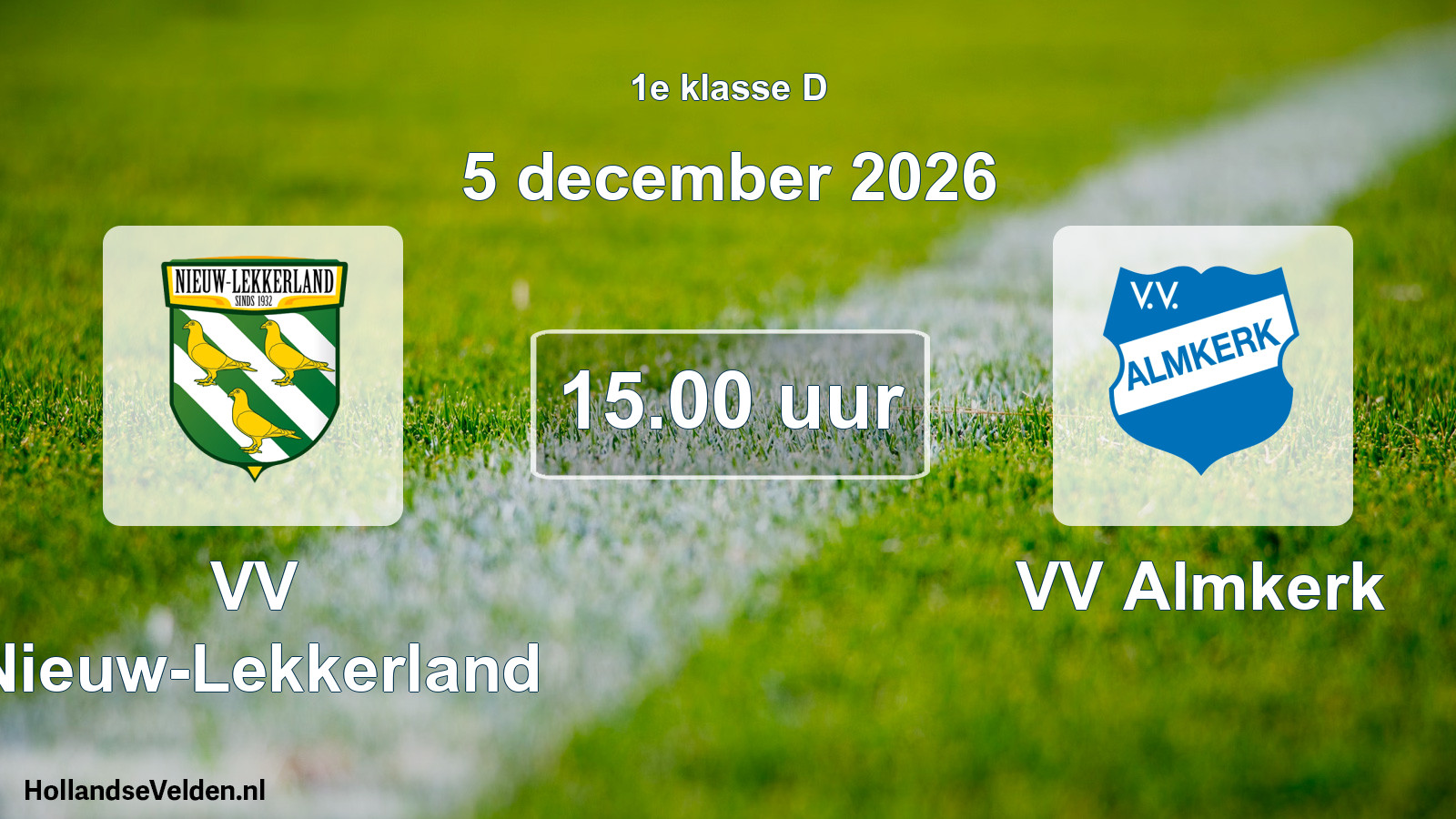 Geplande wedstrijd: VV Nieuw-Lekkerland - VV Almkerk (5 december 2026)