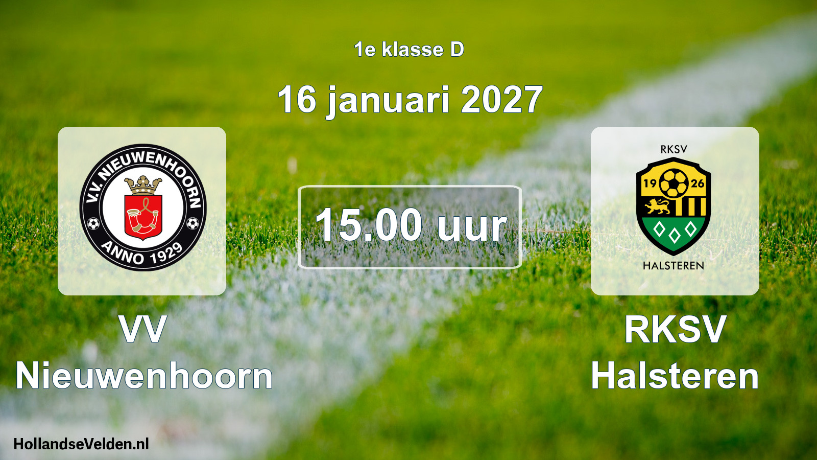 Geplande wedstrijd: VV Nieuwenhoorn - RKSV Halsteren (16 januari 2027)