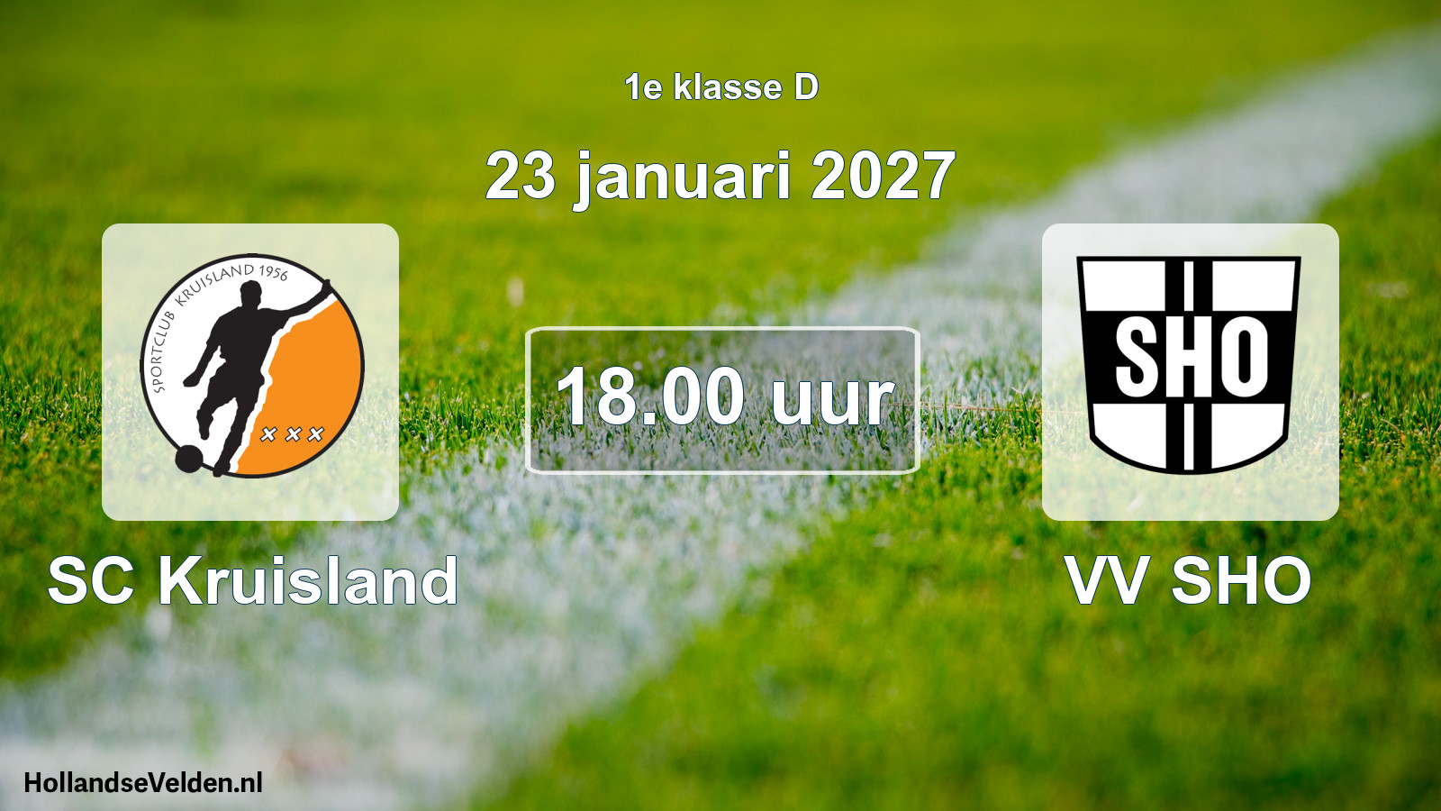 Geplande wedstrijd: SC Kruisland - VV SHO (23 januari 2027)