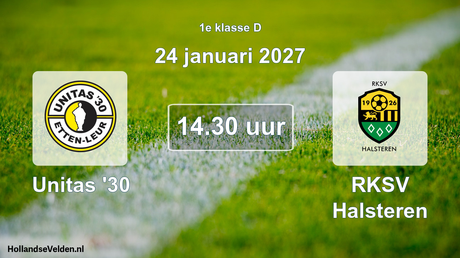 Geplande wedstrijd: Unitas '30 - RKSV Halsteren (24 januari 2027)