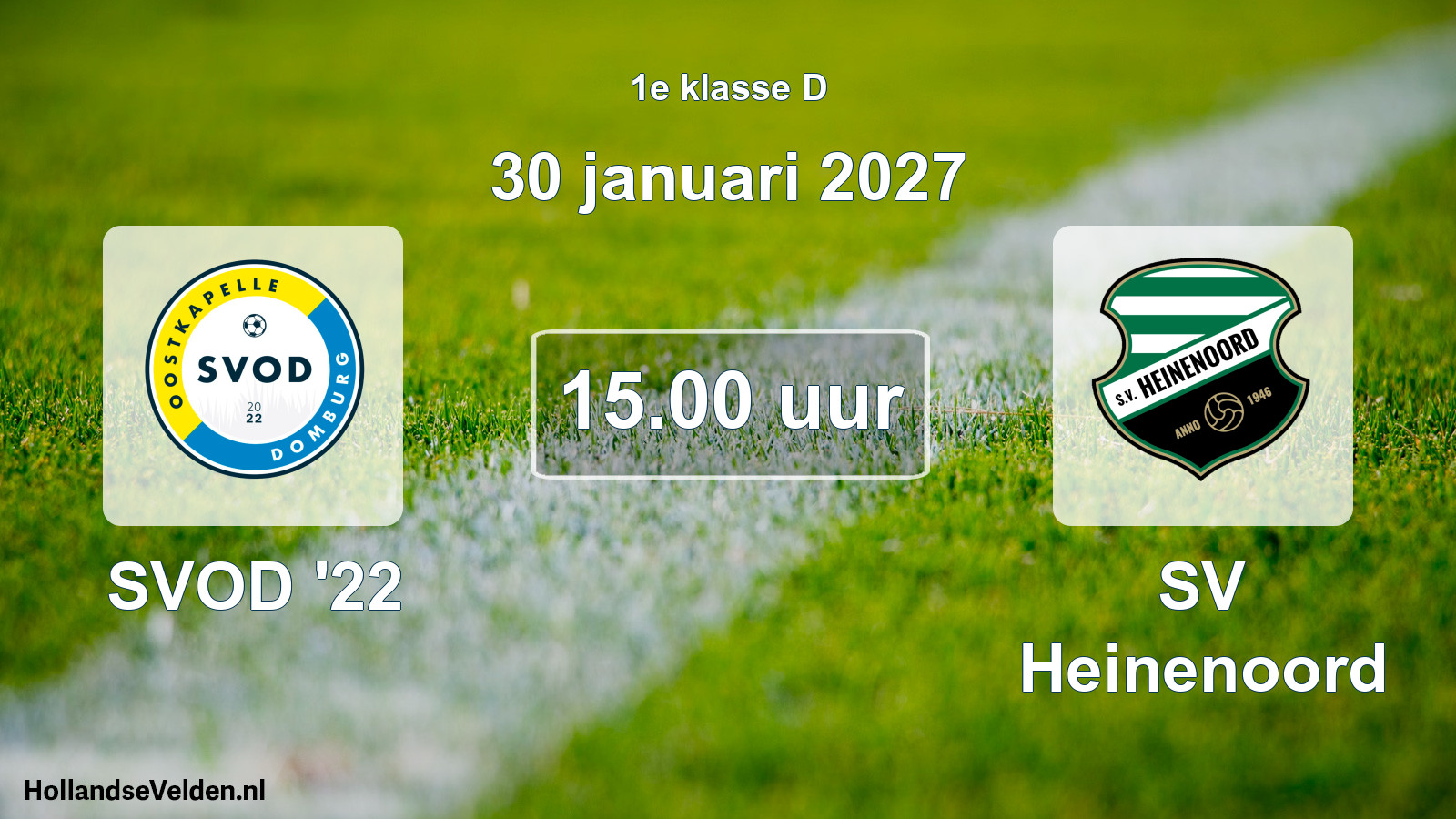 Geplande wedstrijd: SVOD '22 - SV Heinenoord (30 januari 2027)