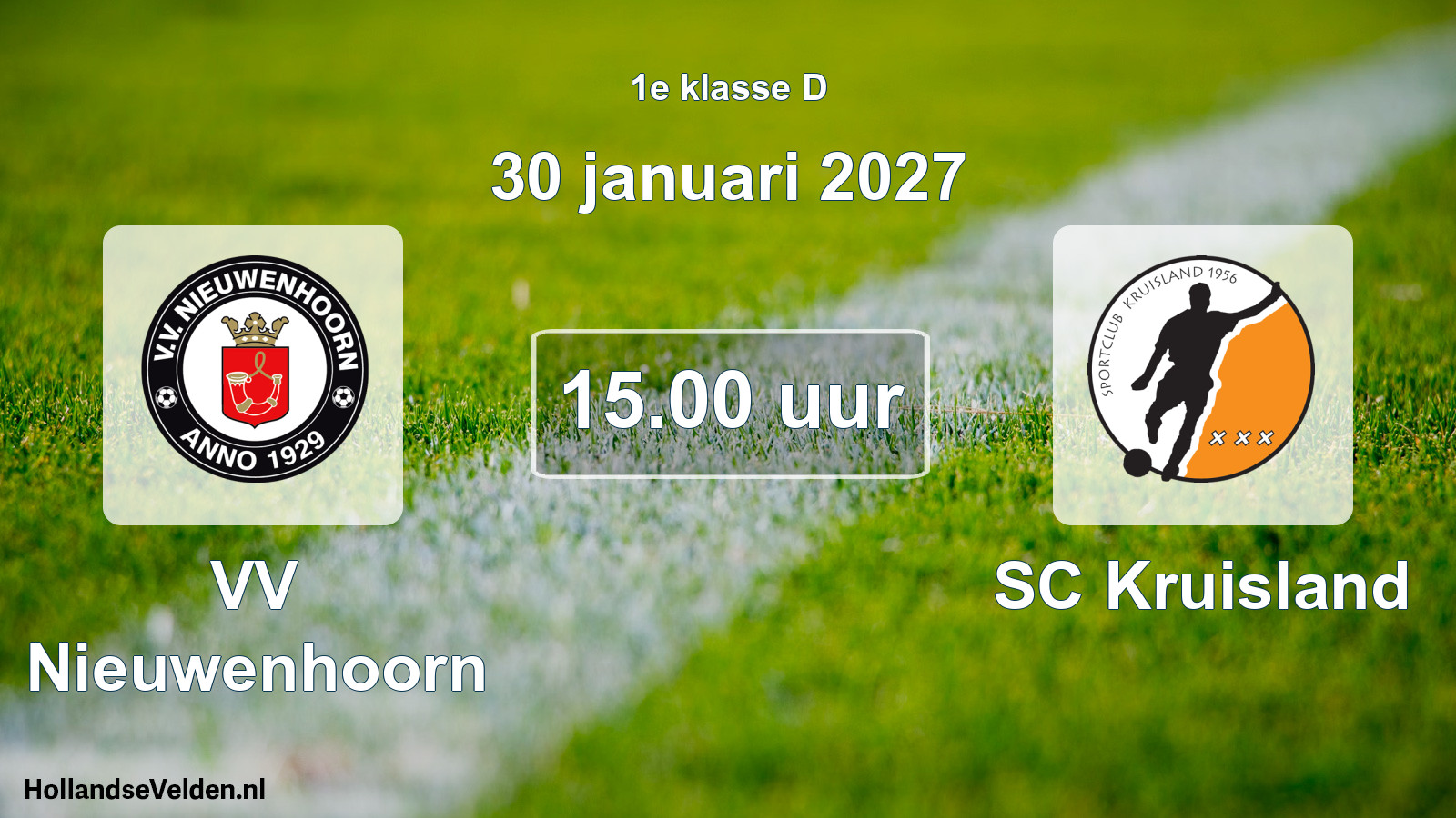 Scheduled Match: VV Nieuwenhoorn - SC Kruisland (30 January 2027)