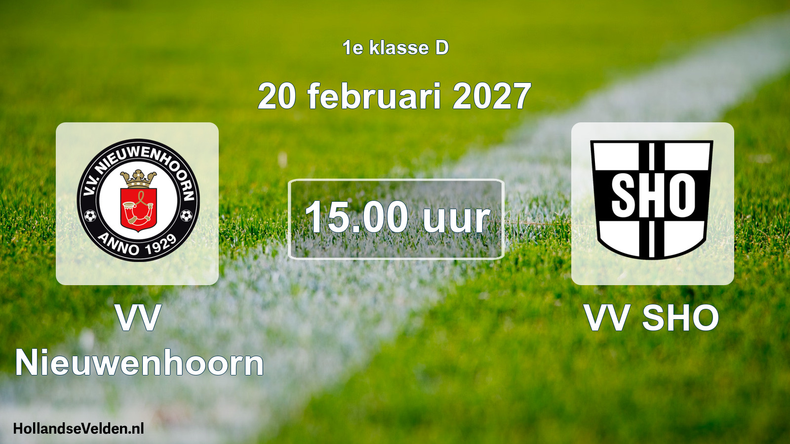 Geplande wedstrijd: VV Nieuwenhoorn - VV SHO (20 februari 2027)