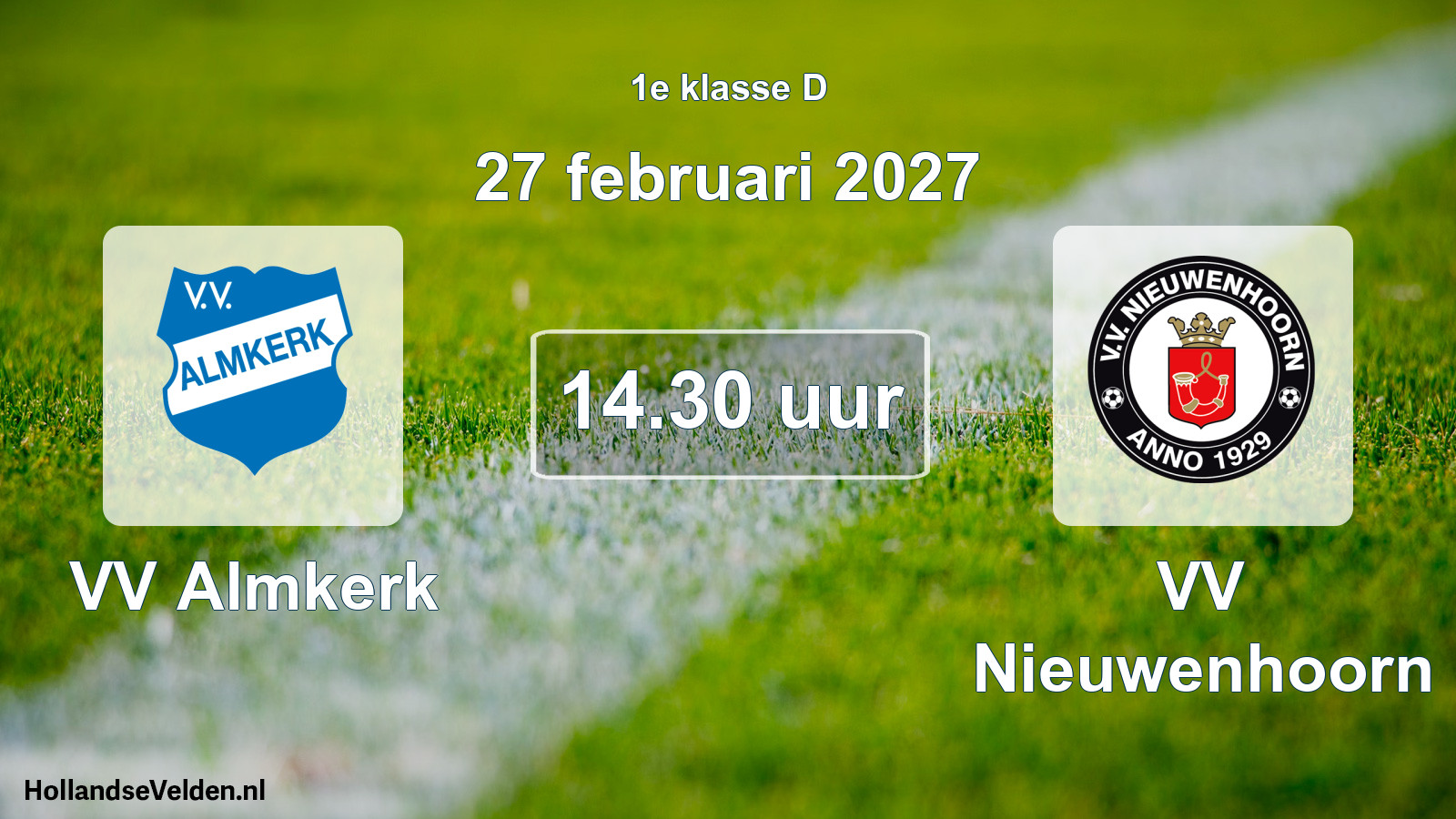 Geplande wedstrijd: VV Almkerk - VV Nieuwenhoorn (27 februari 2027)