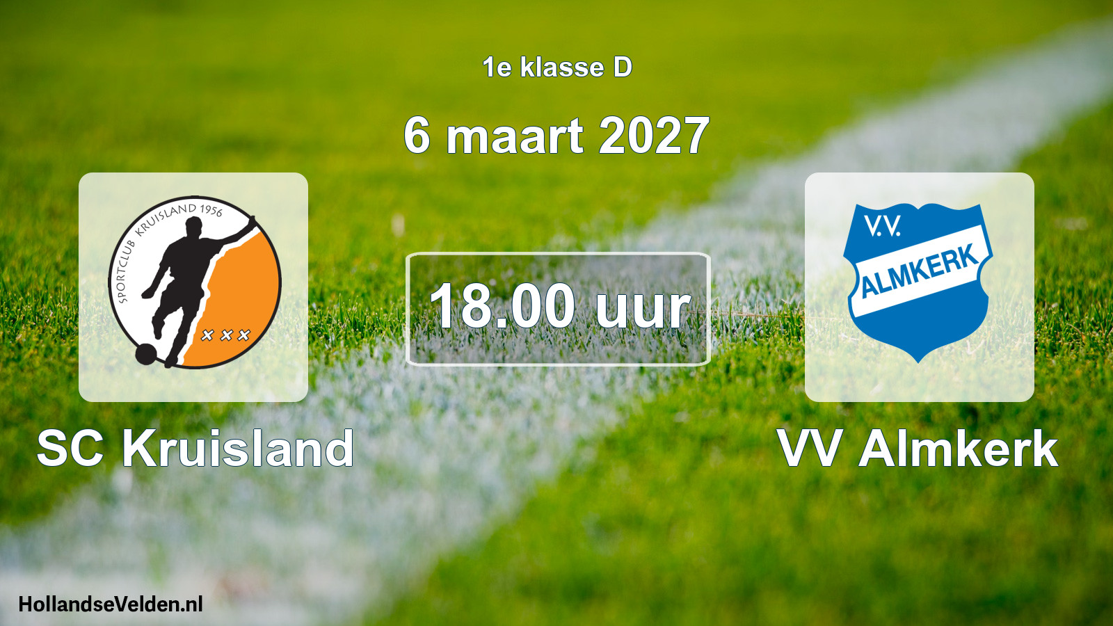 Geplande wedstrijd: SC Kruisland - VV Almkerk (6 maart 2027)