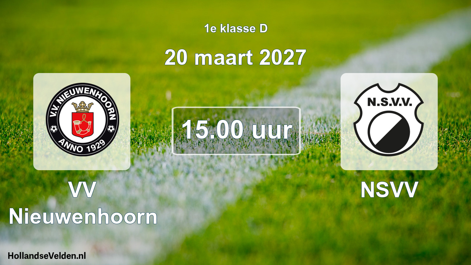 Geplande wedstrijd: VV Nieuwenhoorn - NSVV (20 maart 2027)