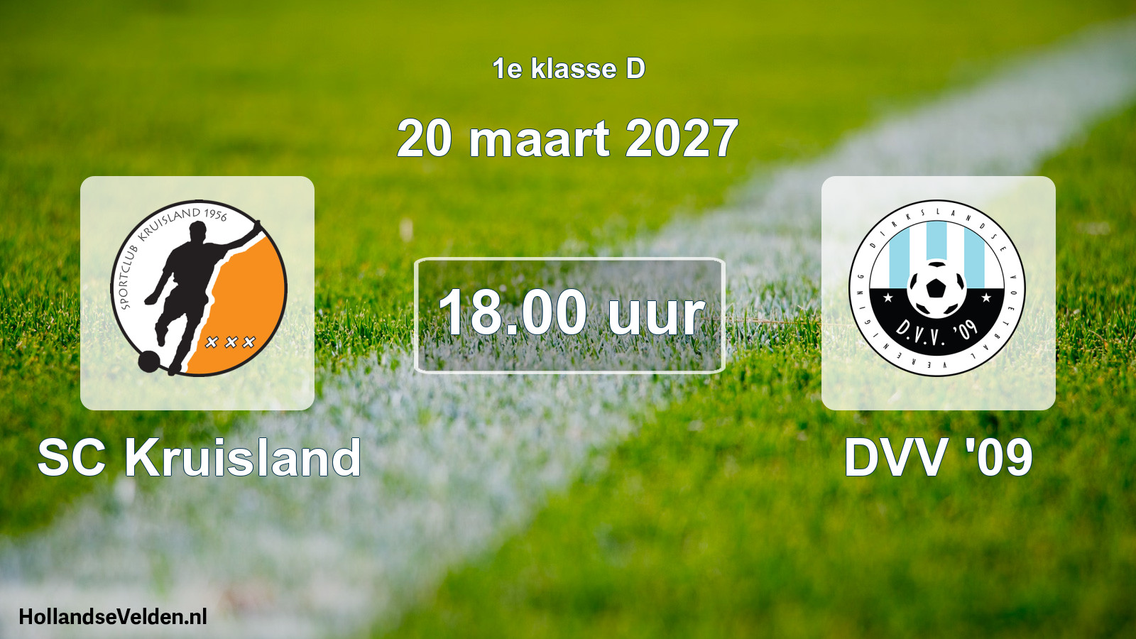 Geplande wedstrijd: SC Kruisland - DVV '09 (20 maart 2027)