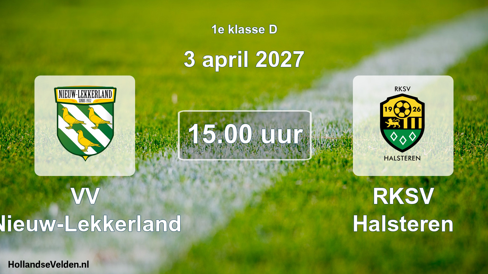 Geplande wedstrijd: VV Nieuw-Lekkerland - RKSV Halsteren (3 april 2027)