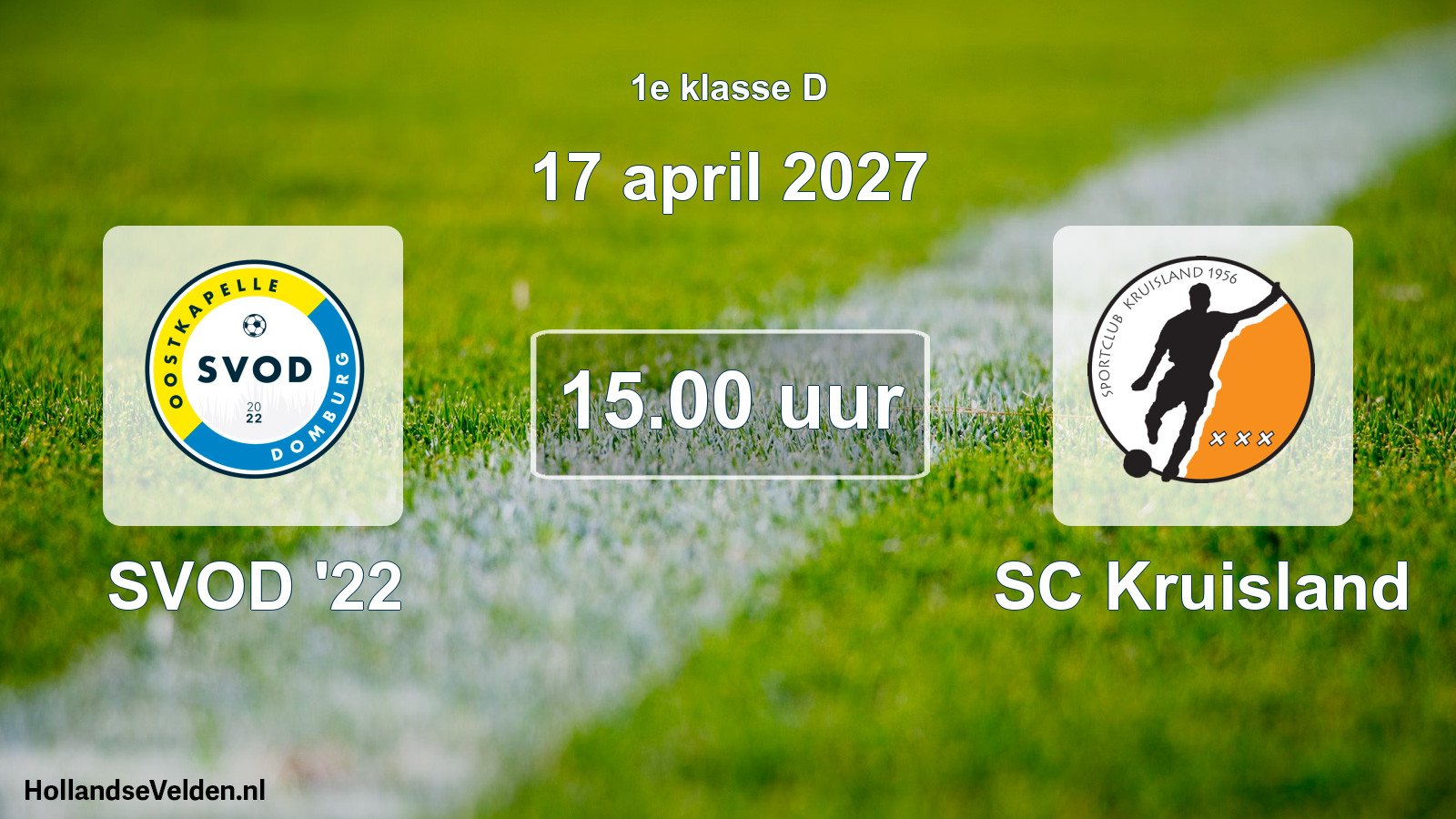 Geplande wedstrijd: SVOD '22 - SC Kruisland (17 april 2027)