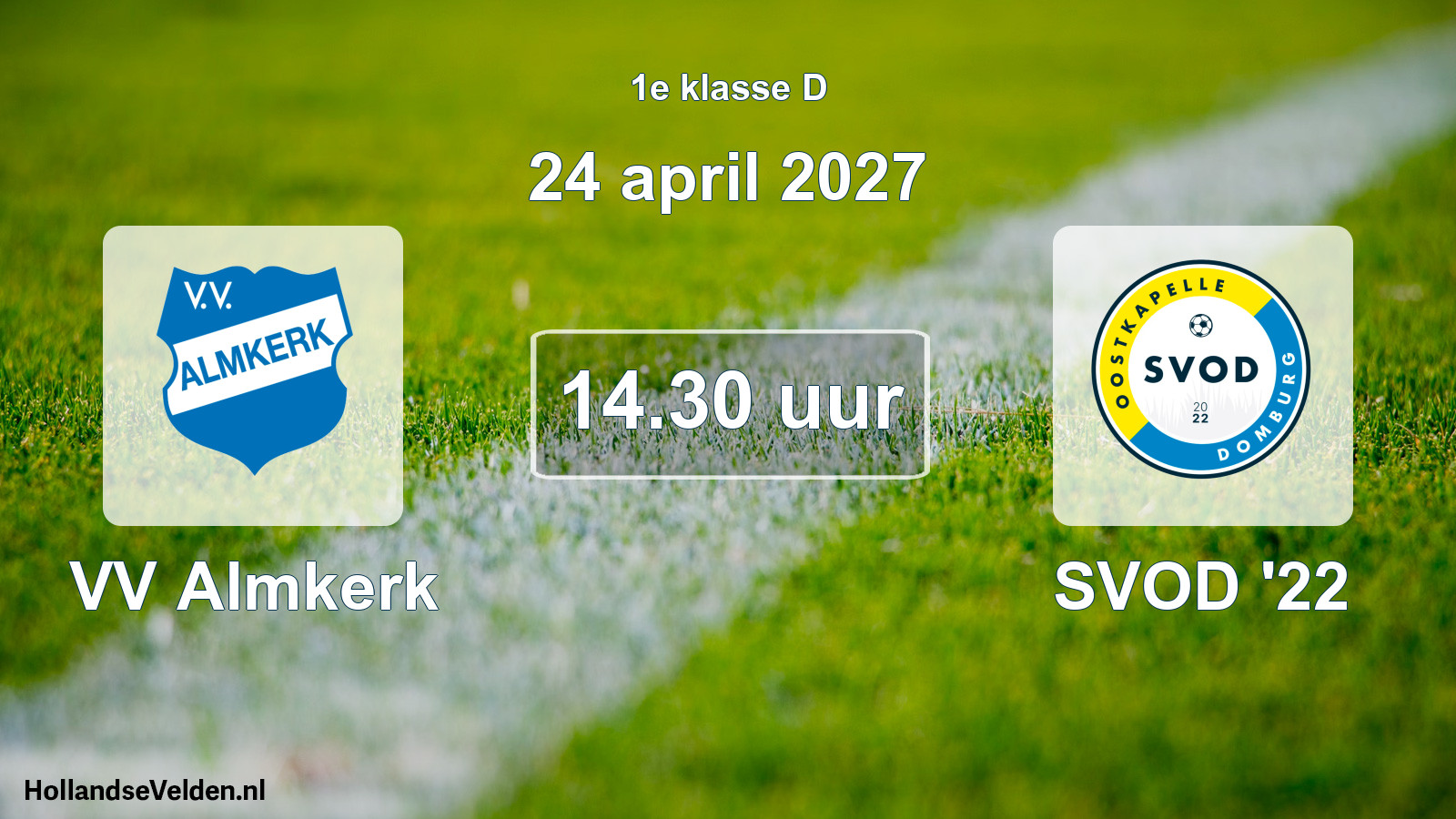 Geplande wedstrijd: VV Almkerk - SVOD '22 (24 april 2027)
