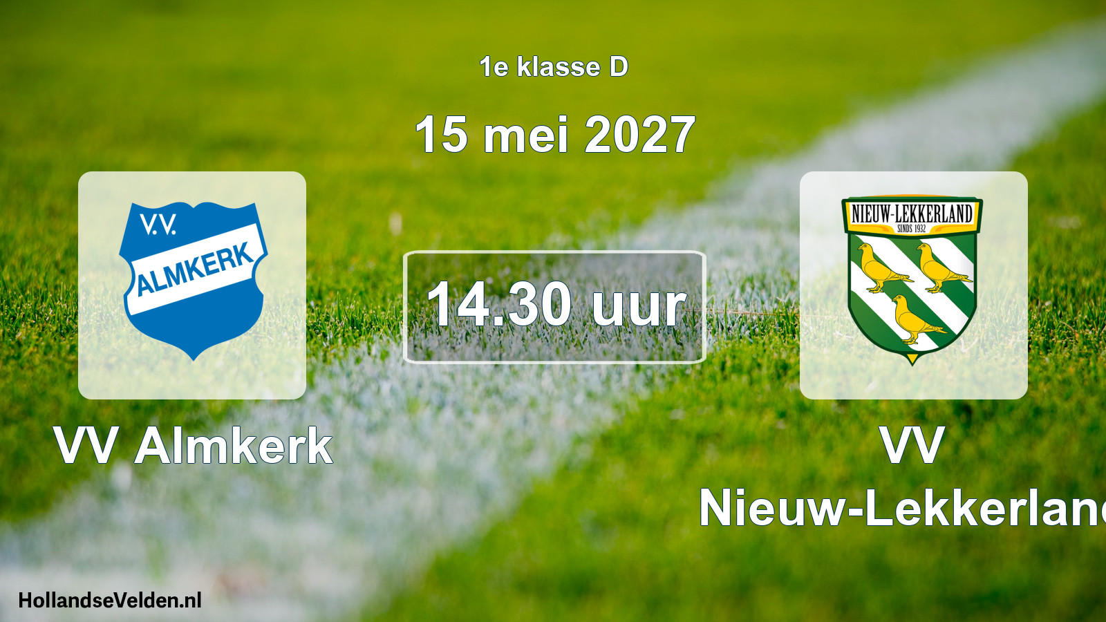 Geplande wedstrijd: VV Almkerk - VV Nieuw-Lekkerland (15 mei 2027)