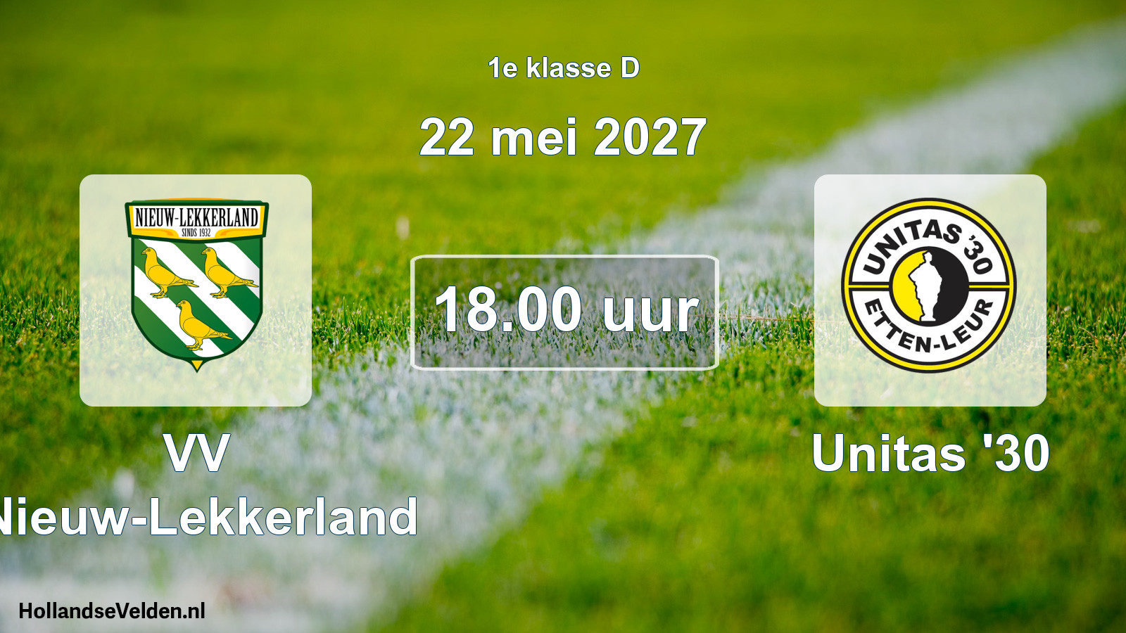 Geplande wedstrijd: VV Nieuw-Lekkerland - Unitas '30 (22 mei 2027)