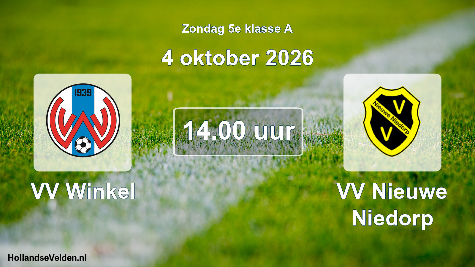 Geplande wedstrijd: VV Winkel - VV Nieuwe Niedorp (4 oktober 2026)