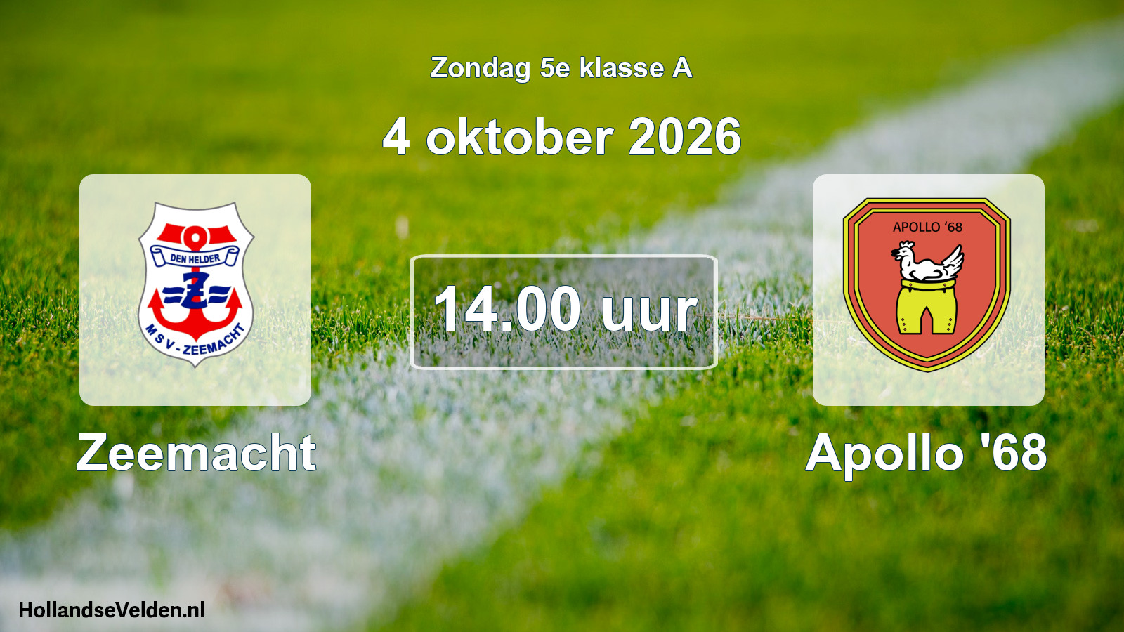 Scheduled Match: Zeemacht - Apollo '68 (4 October 2026)
