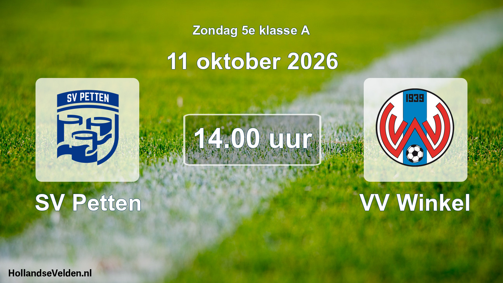 Geplande wedstrijd: SV Petten - VV Winkel (11 oktober 2026)