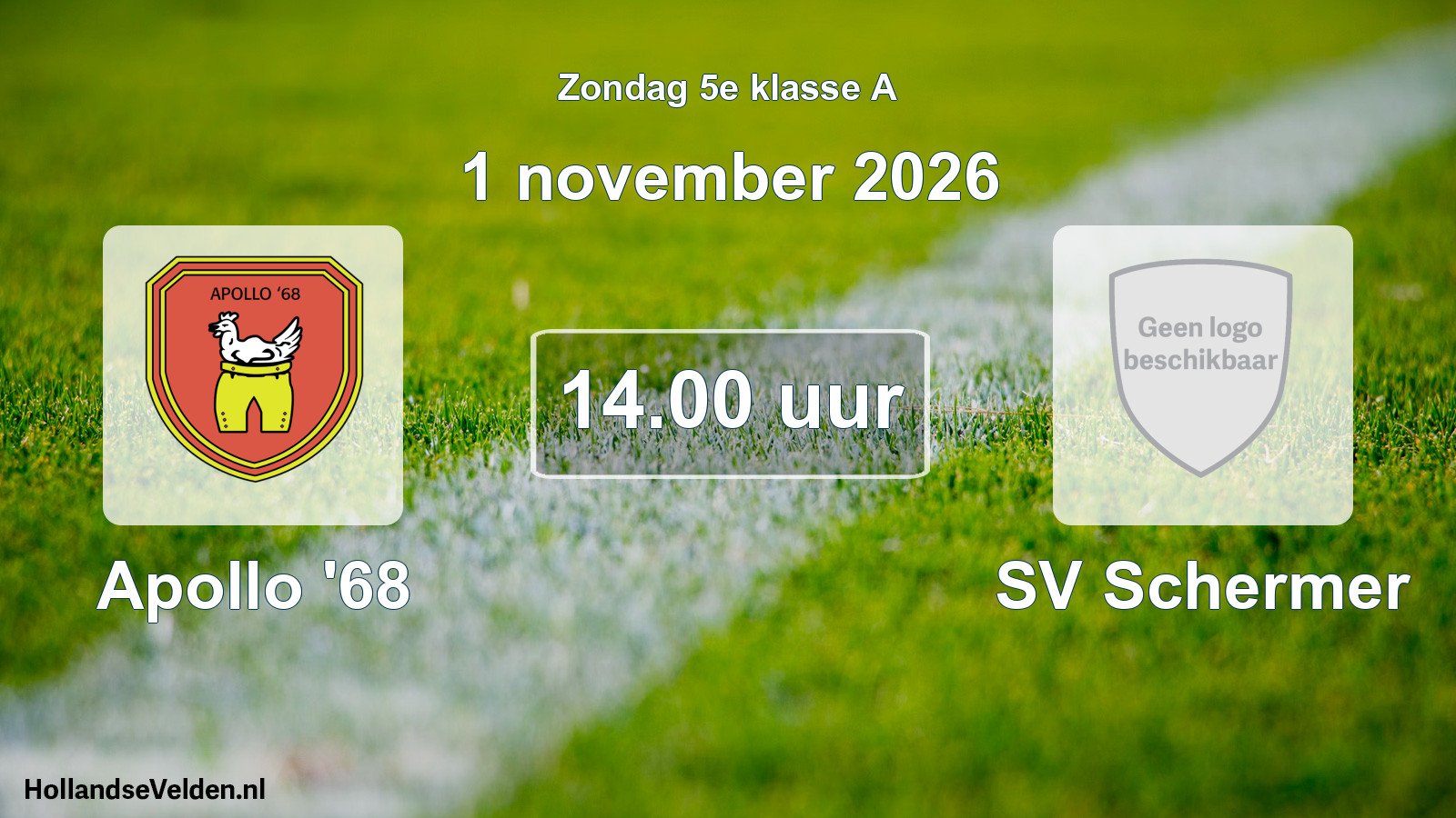 Scheduled Match: Apollo '68 - SV Schermer (1 November 2026)
