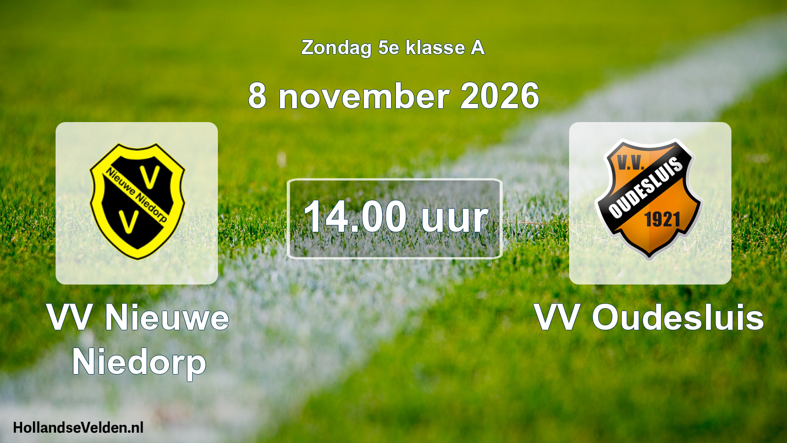 Geplande wedstrijd: VV Nieuwe Niedorp - VV Oudesluis (8 november 2026)