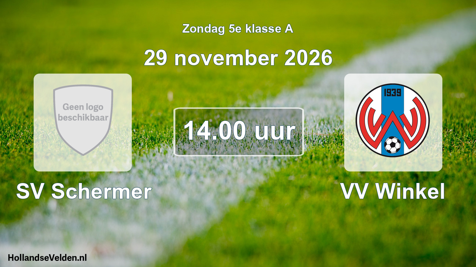 Geplande wedstrijd: SV Schermer - VV Winkel (29 november 2026)