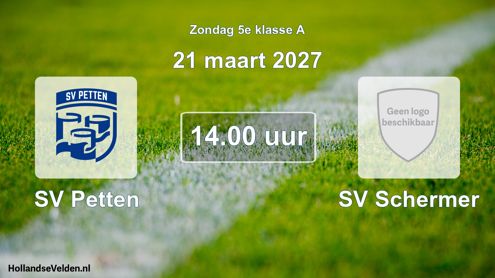 Geplande wedstrijd: SV Petten - SV Schermer (21 maart 2027)