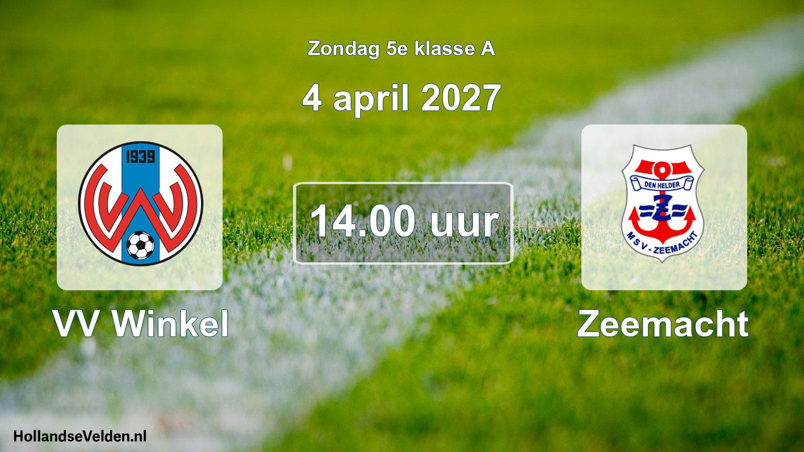 Geplande wedstrijd: VV Winkel - Zeemacht (4 april 2027)