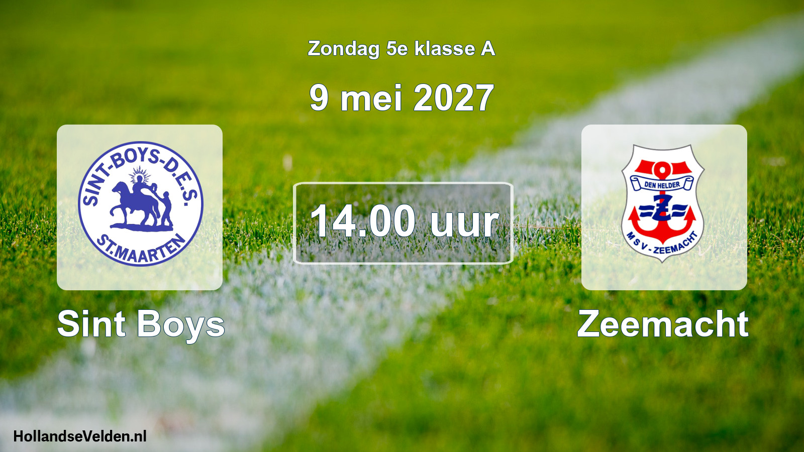 Scheduled Match: Sint Boys - Zeemacht (9 May 2027)
