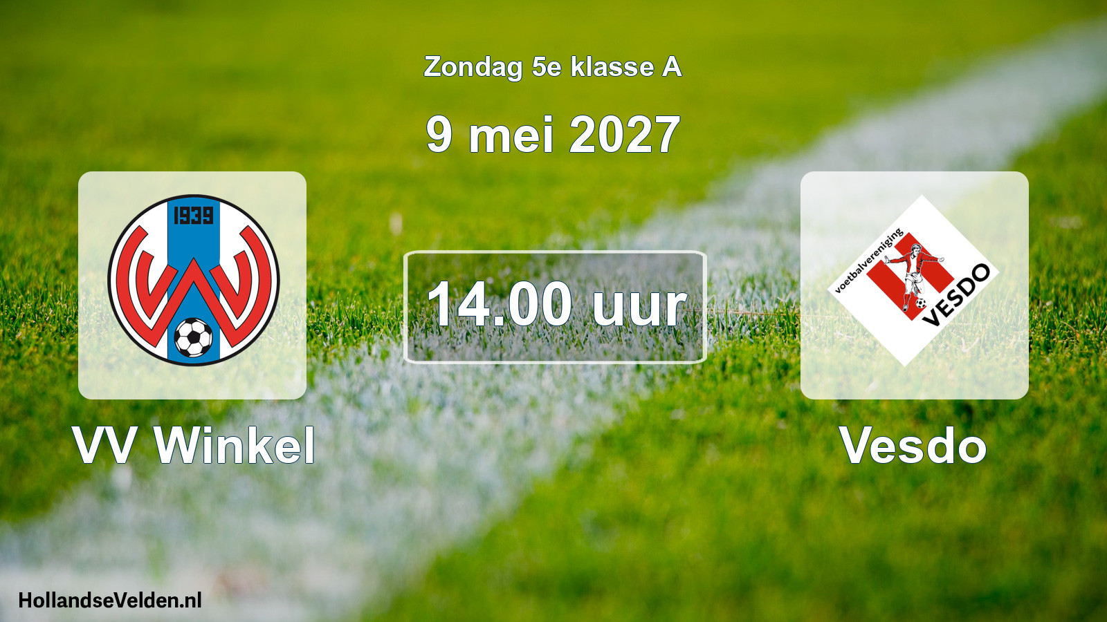 Geplande wedstrijd: VV Winkel - Vesdo (9 mei 2027)
