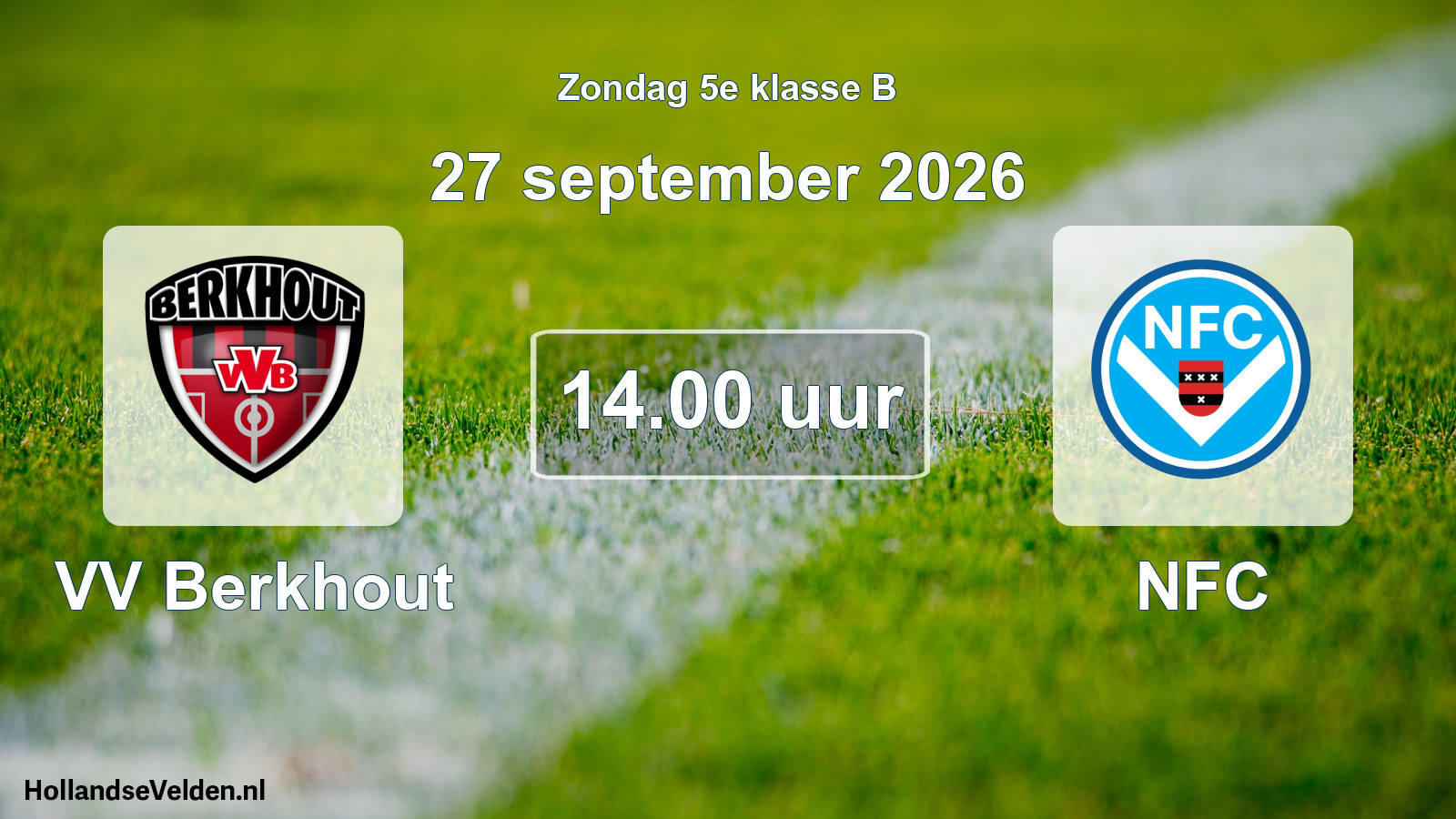 Geplande wedstrijd: VV Berkhout - NFC (27 september 2026)