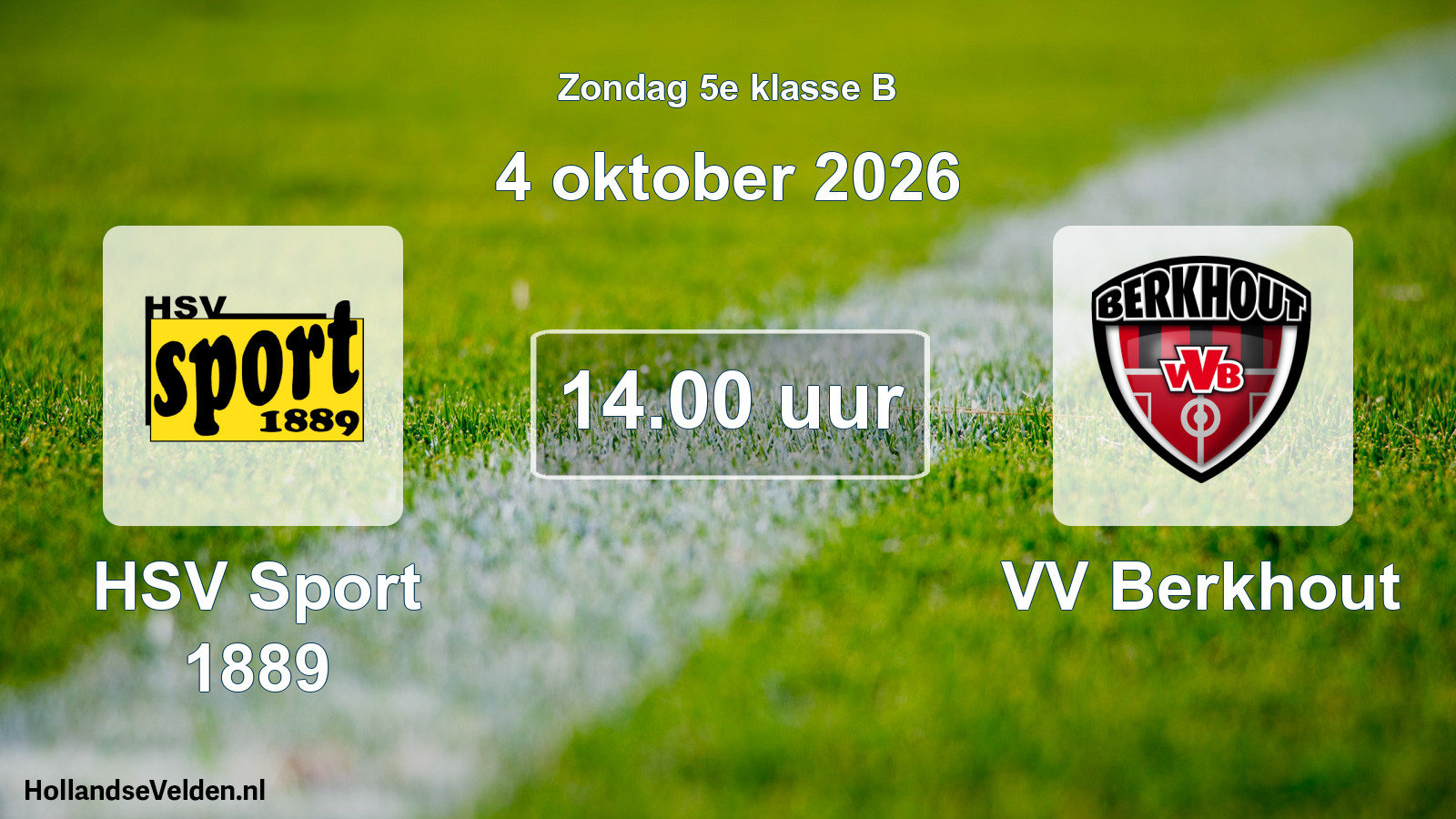 Geplande wedstrijd: HSV Sport 1889 - VV Berkhout (4 oktober 2026)