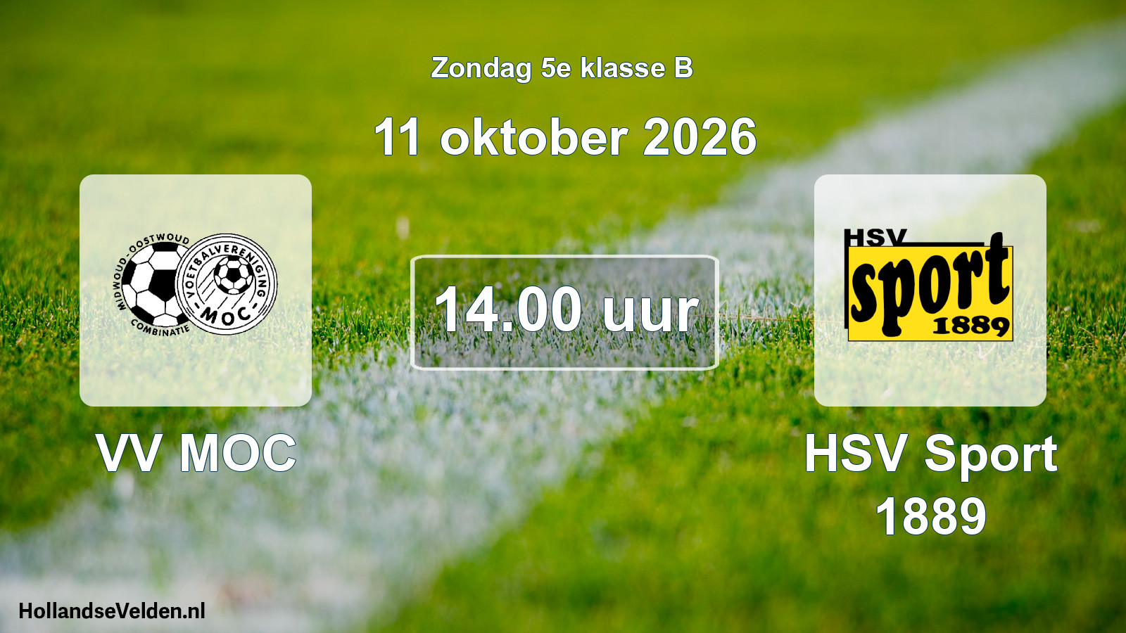 Geplande wedstrijd: VV MOC - HSV Sport 1889 (11 oktober 2026)