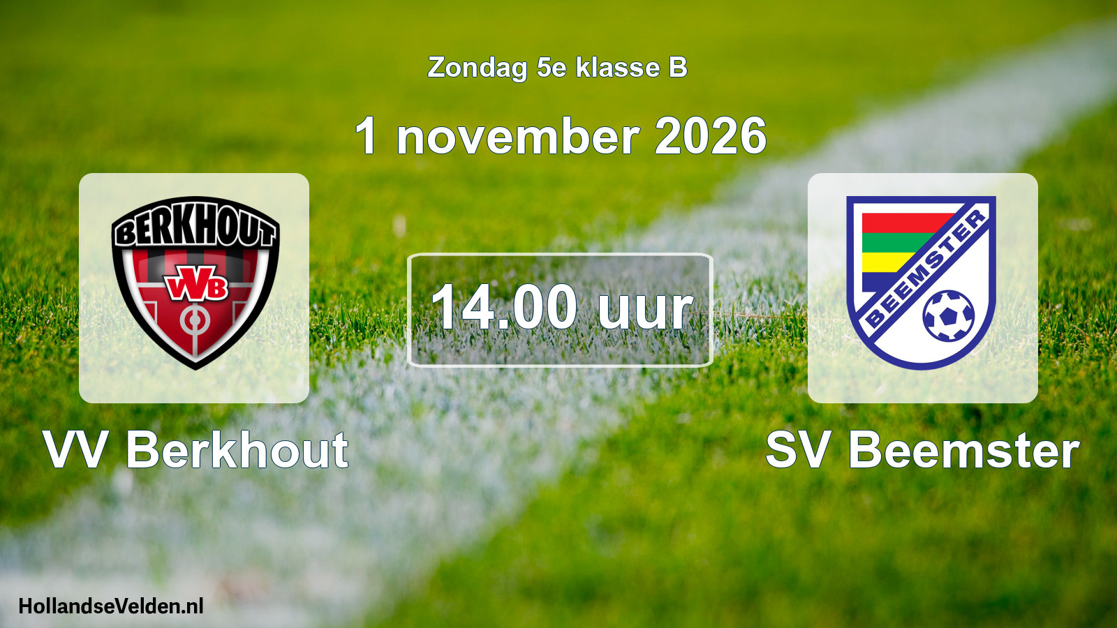 Geplande wedstrijd: VV Berkhout - SV Beemster (1 november 2026)