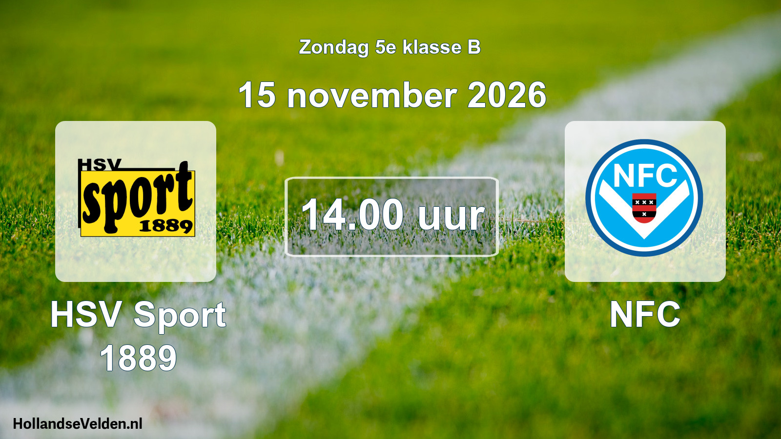 Geplande wedstrijd: HSV Sport 1889 - NFC (15 november 2026)