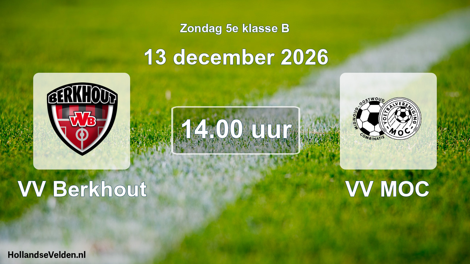 Geplande wedstrijd: VV Berkhout - VV MOC (13 december 2026)