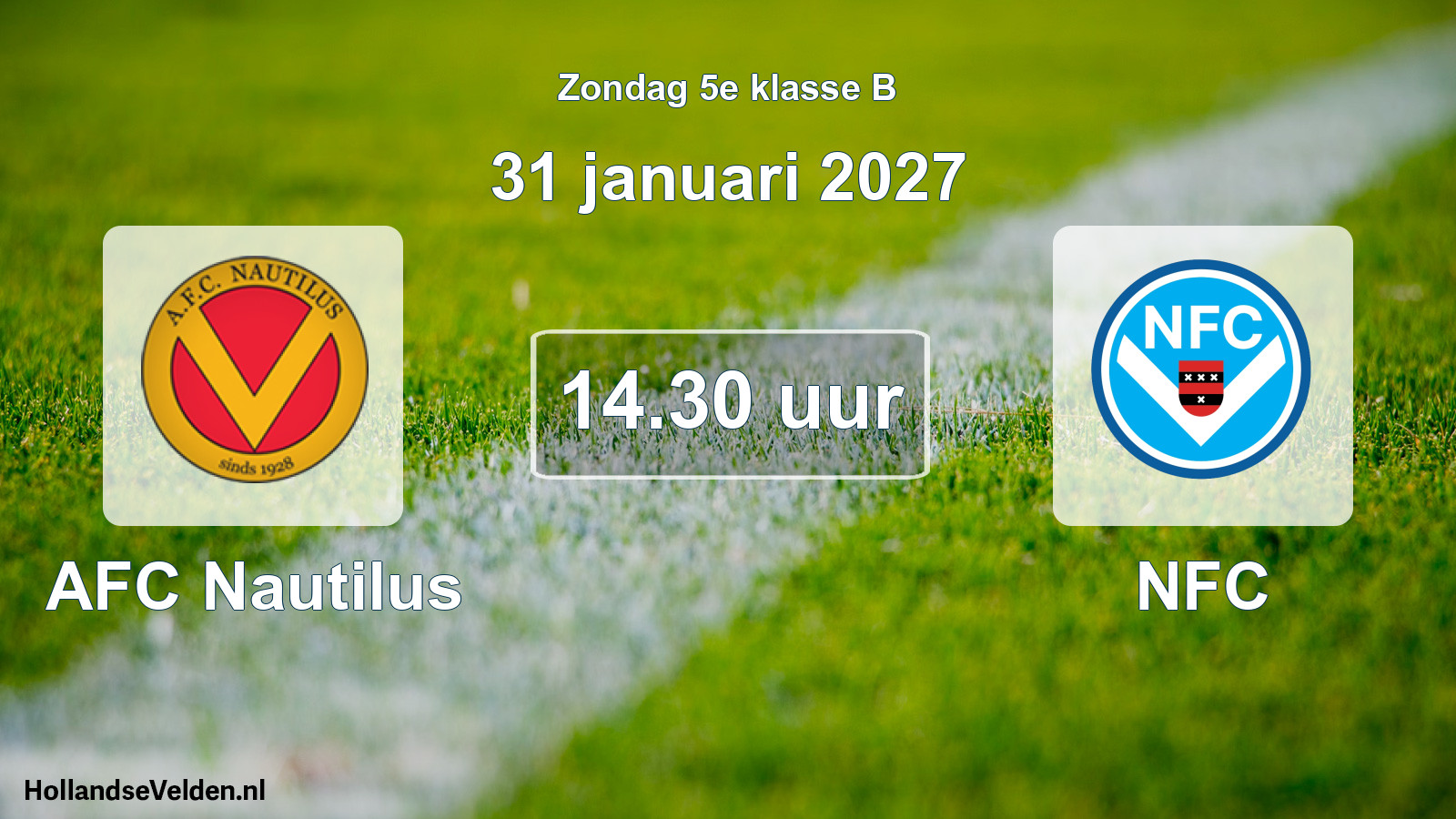 Geplande wedstrijd: AFC Nautilus - NFC (31 januari 2027)